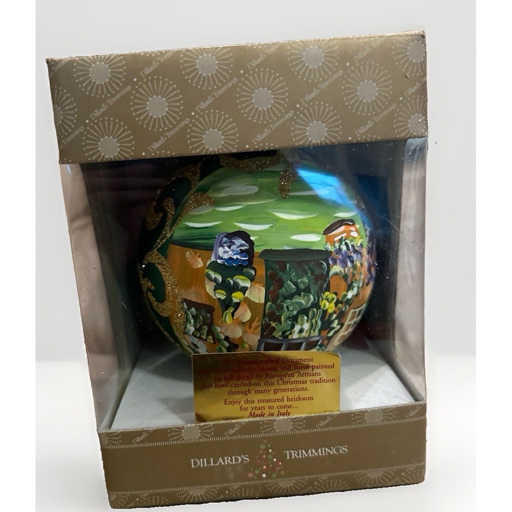 Dillard's Trimmings Handcrafted Glass Christmas Ornament – Hand-Painted Italy